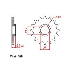 FRONT SPROCKET – STEEL 14T 520P