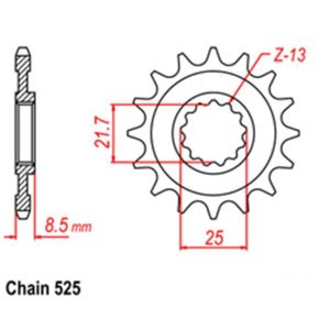 FRONT SPROCKET – STEEL 17T 525P