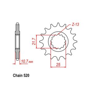 FRONT SPROCKET – STEEL 16T 520P