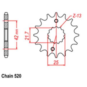 FRONT SPROCKET – STEEL 15T 520P D/D