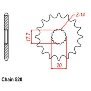 FRONT SPROCKET – STEEL 13T 520P