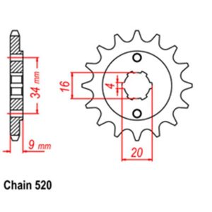 FRONT SPROCKET – STEEL 13T 520P