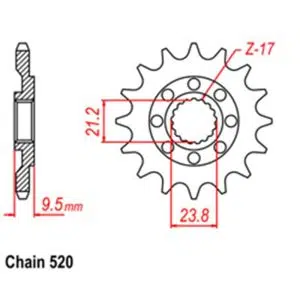 FRONT SPROCKET – STEEL 14T 520P
