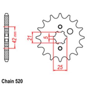 FRONT SPROCKET – STEEL 14T 520P D/D