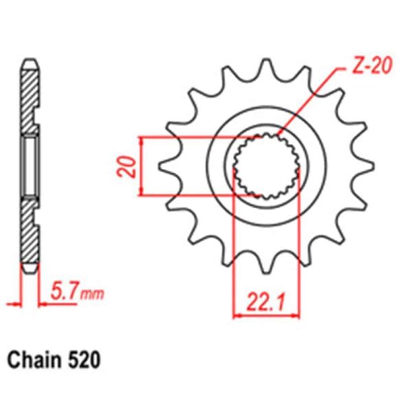 Front Sprocket - Steel 13T 520P