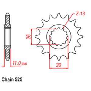 FRONT SPROCKET – STEEL 15T 525P