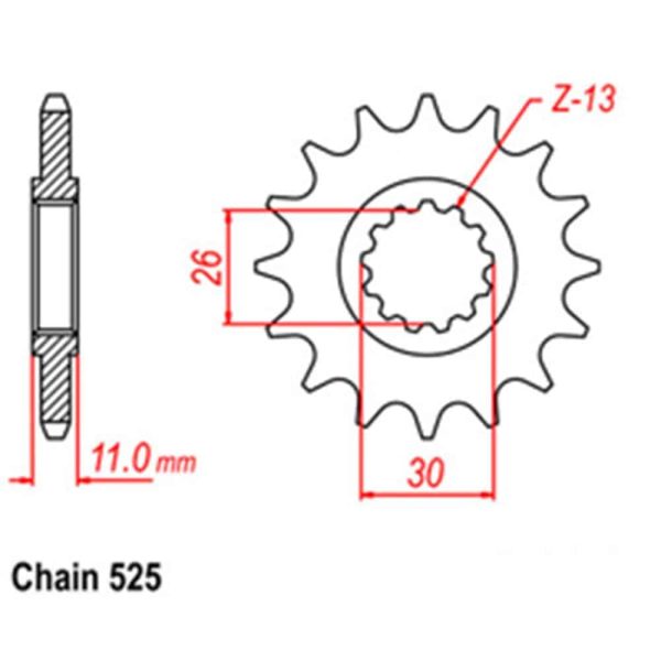 FRONT SPROCKET - STEEL 15T 525P