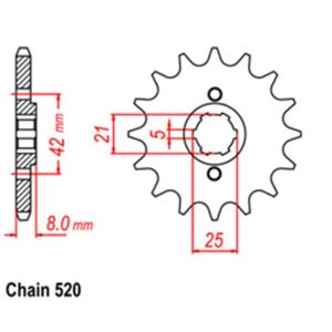 FRONT SPROCKET – STEEL 14T 520P