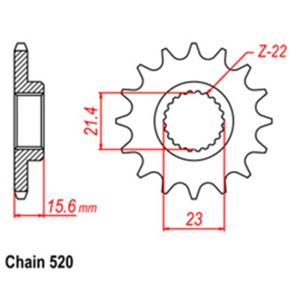 FRONT SPROCKET – STEEL 14T 520P