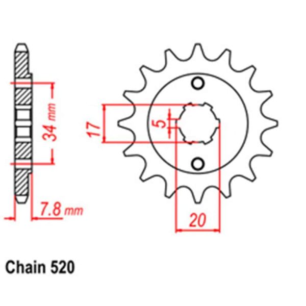 FRONT SPROCKET - STEEL 13T 520P