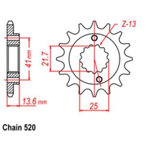 FRONT SPROCKET – STEEL 15T 520P