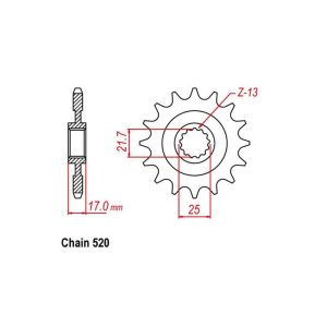 FRONT SPROCKET – STEEL 15T 520P