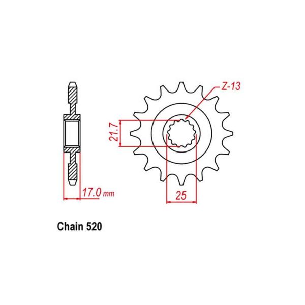 FRONT SPROCKET - STEEL 15T 520P