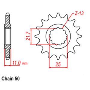 FRONT SPROCKET – STEEL 15T 530P