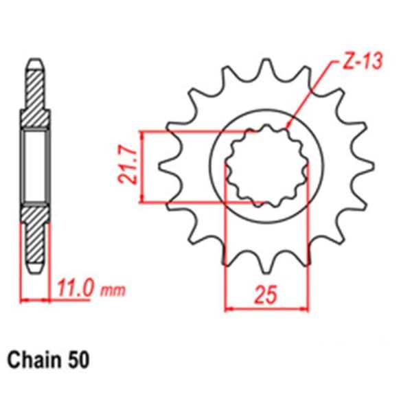 FRONT SPROCKET - STEEL 16T 530P