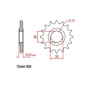 FRONT SPROCKET – STEEL 16T 520P