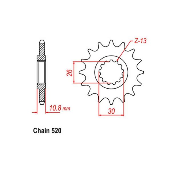 FRONT SPROCKET - STEEL 16T 520P