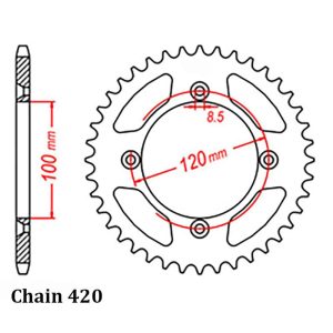 REAR SPROCKET – STEEL 47T 420P