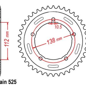 Rear Sprocket – Steel 41T 525P