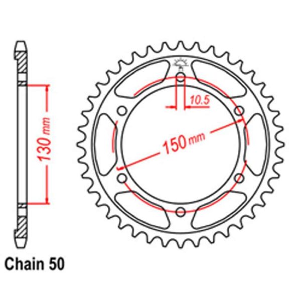 REAR SPROCKET - STEEL 47T 530P