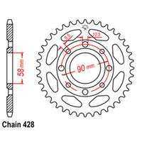 REAR SPROCKET – STEEL 52T 428P D/D