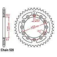 REAR SPROCKET – STEEL 47T 520P D/D