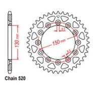 REAR SPROCKET – STEEL 47T 520P D/D