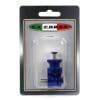 The sleek blue anodized LA CORSA rear stand pick up knobs, 6mm in size, shine through clear plastic and are elegantly displayed on a signature La Corsa branded card.