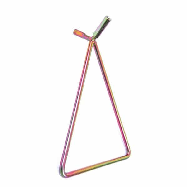 The LA CORSA TRIANGLE STAND 310 MM DELUXE 3-WAY is a triangular percussion instrument with a metallic beater in the top left corner, ideal for rhythmic touches in any musical adventure.