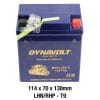 The DYNAVOLT NANO GEL BATTERY MG7L-BS-C AGM 12V 7 AH features advanced nano-gel technology. With dimensions of 114 x 70 x 130mm and LHN/RHP - T9 terminals, this reliable power source is ideal for high-performance needs.