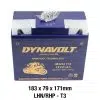 Blue DYNAVOLT NANO GEL BATTERY MG52113 AGM FA, 12V 21AH for BMW, dimensions 183 x 79 x 171mm, labeled LHN/RHP - T3.