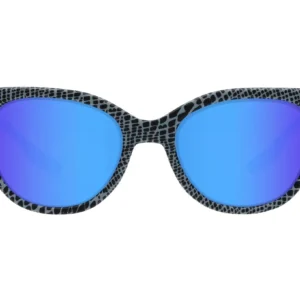 Experience the bold essence of PIT VIPER with THE MANGROVE FONDUE sunglasses, boasting textured gray and black frames and reflective blue lenses.