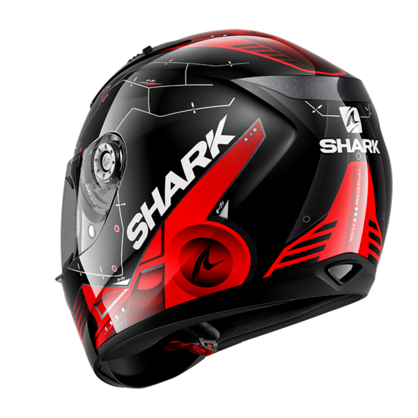 SHARK RIDILL MECCA HELMET - BLACK/RED/SILVER - Image 2