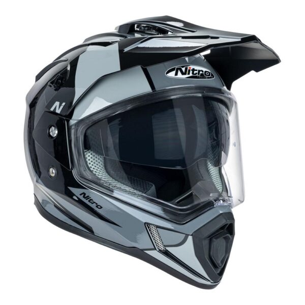 NITRO MX780 ADVENTURE HELMET - BLACK/GREY - LARGE - Image 5