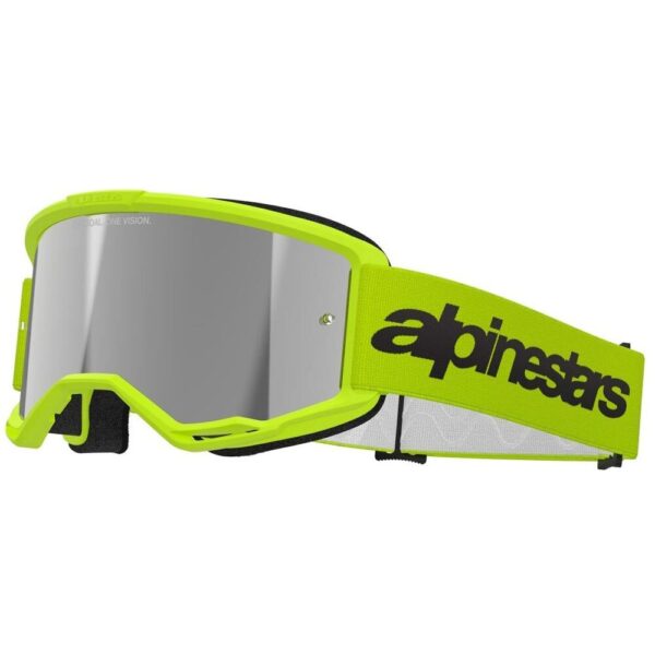 ALPINESTARS VISION 3 WORDMARK FLURO YELLOW SILVER MIRROR - GOGGLES