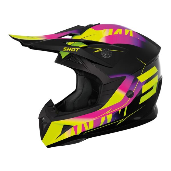SHOT PULSE X-TREME HELMET - YOUTH - PINK/NEON, YELLOW