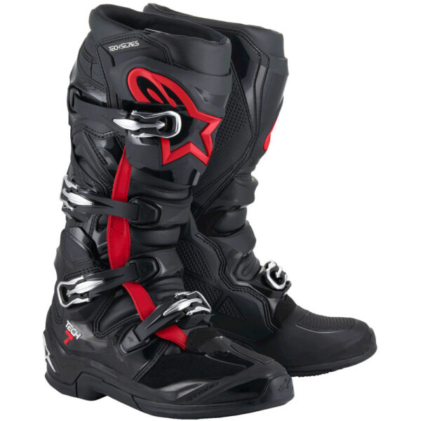 ALPINESTARS TECH 7 BOOTS - BLACK/FLURO RED - 2025