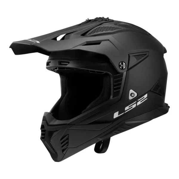 Matte black LS2 MX708 FAST II helmet with visor and air vents, featuring the LS2 logo.
