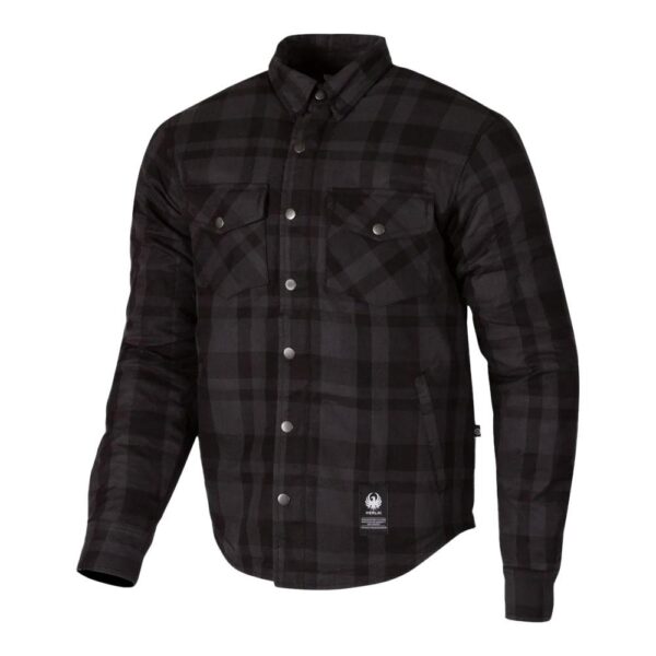 The MERLIN AXE HYDRO WATERPROOF JACKET in grey features long sleeves, front pockets, and a subtle logo at the hem.