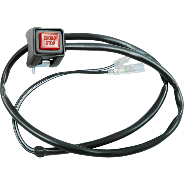 The YZ KILL BUTTON is a black engine stop switch with a red "ENGINE STOP" button, attached to a long black cable with connectors at the end.
