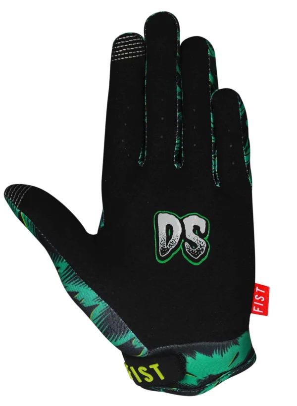 The FIST Daniel Sandoval 'Sandman' Lil Fists gloves (ages 2-8) are black and green with "DS" on the back and a red "FIST" tag on the side.