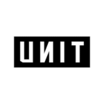 Black and white image with the word "UNIT" in bold, uppercase letters inside a rectangular border.