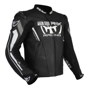 BERIK APEX LEATHER JACKET – BLACK/WHITE