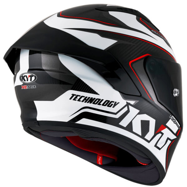 KYT NZ RACE COMPETITION HELMET - WHITE/CARBON - Image 6