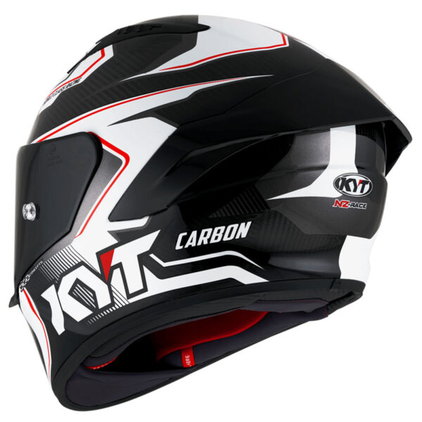 KYT NZ RACE COMPETITION HELMET - WHITE/CARBON - Image 4