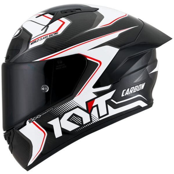 KYT NZ RACE COMPETITION HELMET - WHITE/CARBON - Image 2