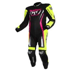 BERIK SICILY RACE SUIT – BLACK/HI-VIZ/PINK