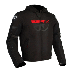BERIK STAR HOODIE – BLACK/FLURO RED