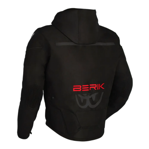 BERIK STAR HOODIE - BLACK/FLURO RED - Image 2