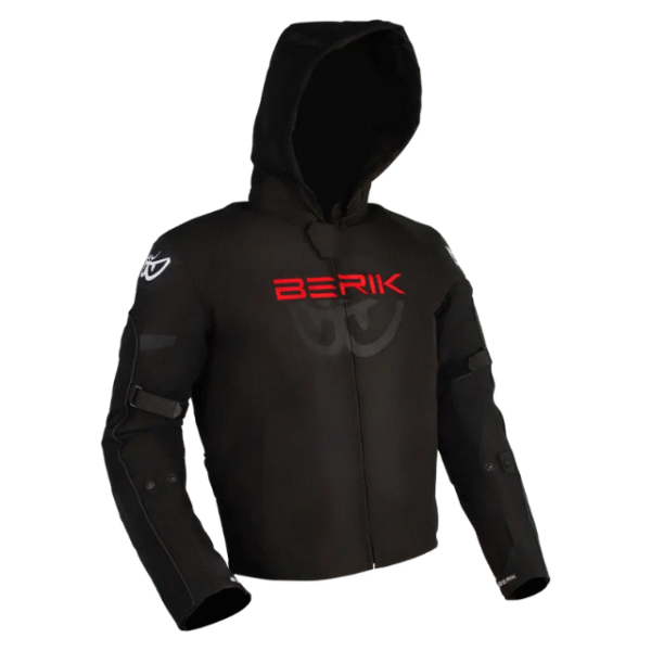 BERIK STAR HOODIE - BLACK/FLURO RED - Image 3